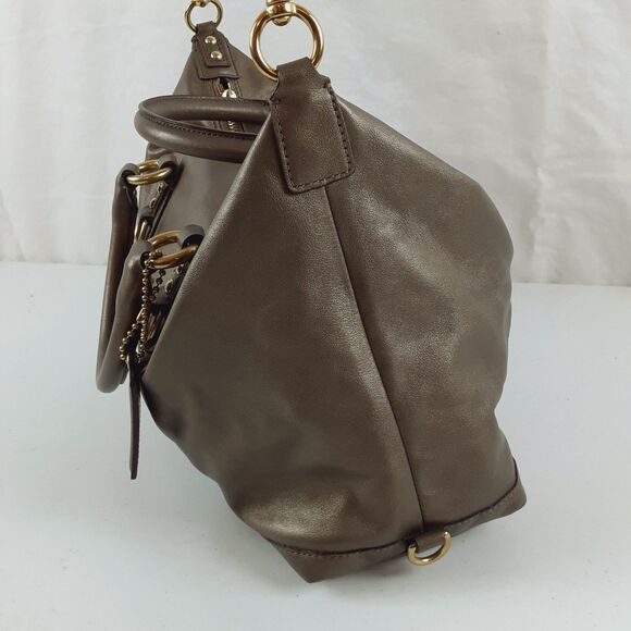 Coach 15445 Ashley Metallic Bronze Leather Satchel Shoulder Bag Convertible Bag - Picture 14 of 16